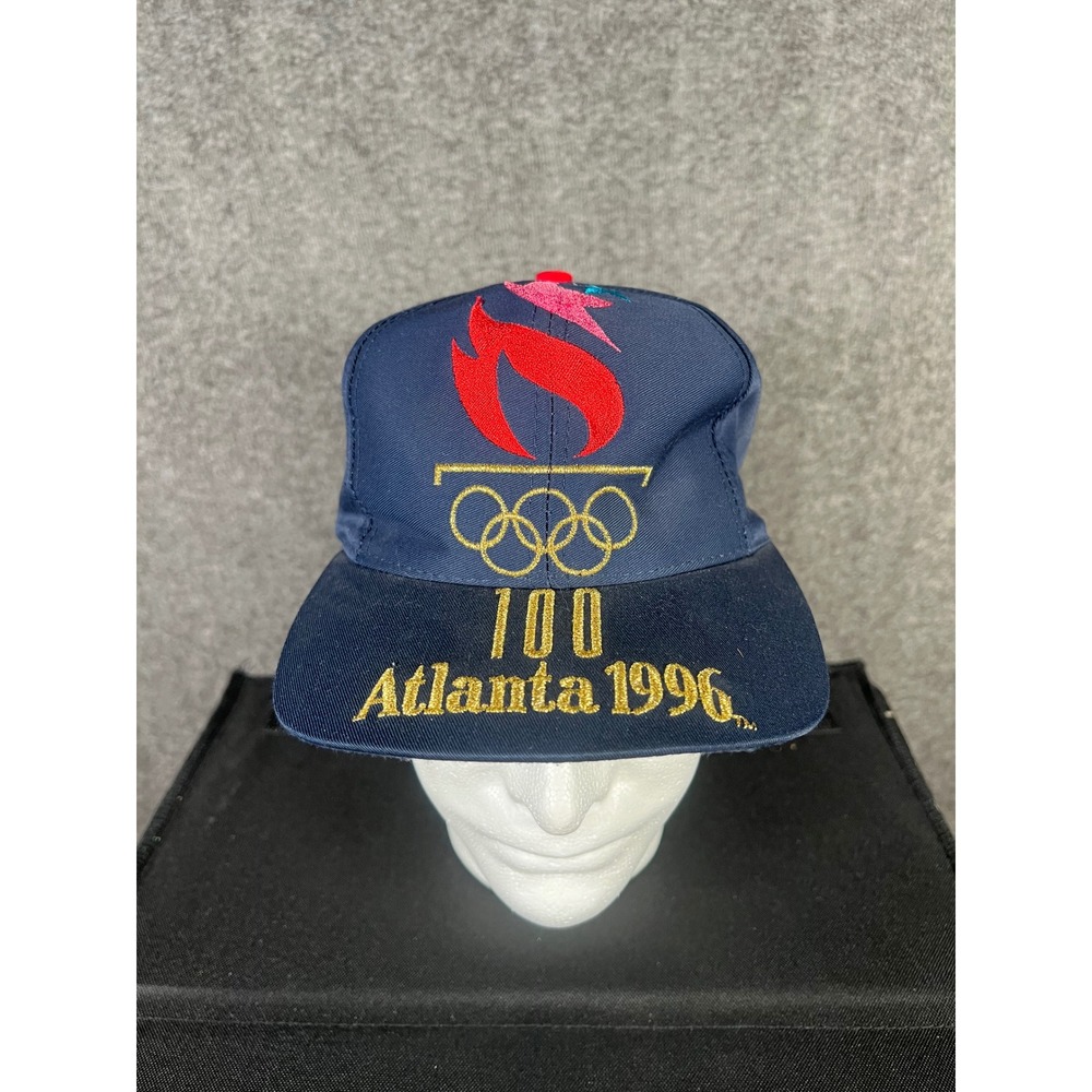 Vintage 1996 Atlanta Olympics Hat Logo 7 Navy Blue Snapback Centennial Games